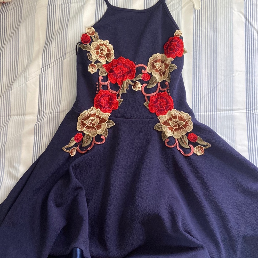 Royal Blue-Flowered-Dress